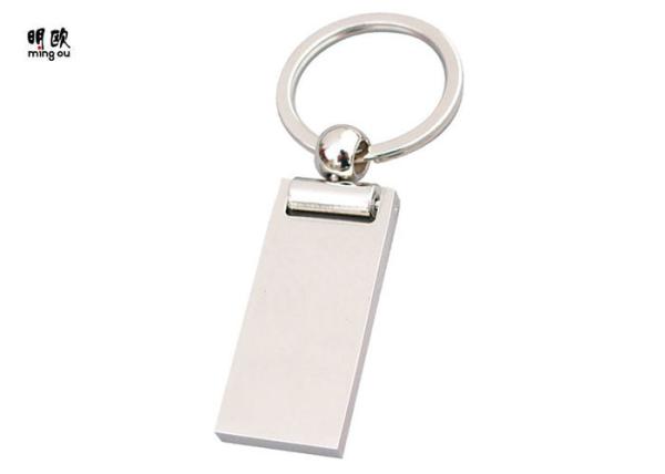 High Polishing Surface Plain Metal Keyrings , Custom Die Cut Metal Keychains No
