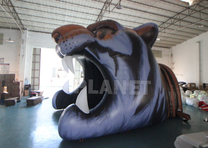 Outdoor Sport Entrance Inflatable Tiger Head Tunnel Advertising Mascot Inflatable Tiger Helmet Tunnel