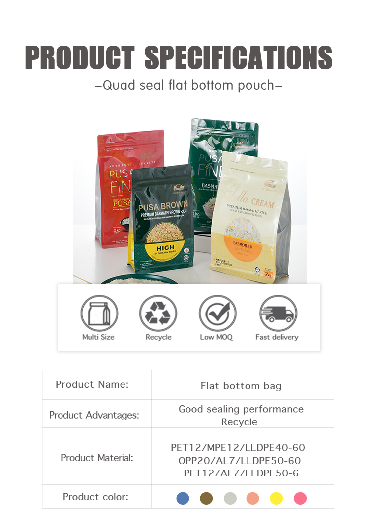 10kg Rice packaging Bag OEM Logo 5KGS 10kgs Rice Packaging Bags
