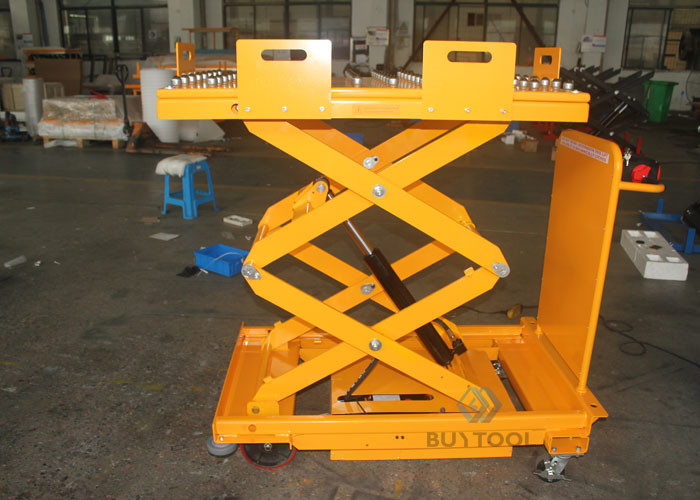 1020×610mm Mobile Lift Tables Mobile Scissor Lift Trolley With Balls 24VDC