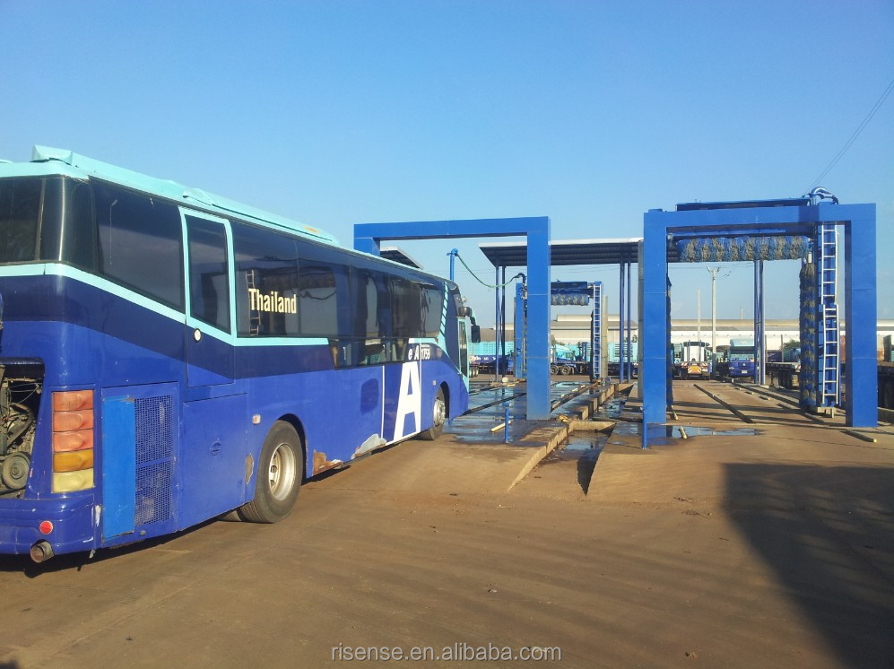 Rollover Bus Wash Station With High Pressure Water And Brush Cleaning
