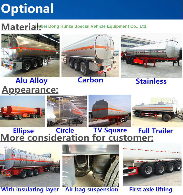 SKD 3 Axle Stainless Steel Tanker Semi Trailer For Oil / Diesel / Gasoline / Kerosene
