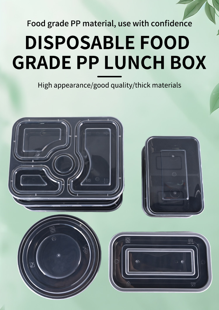 UV Coating Disposable Plastic Food Containers Microwave And Freezer Safe Box
