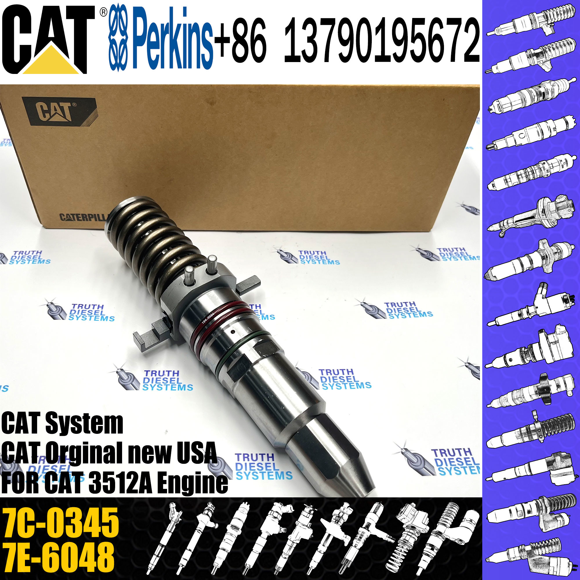 Diesel Fuel Injector common Rail Fuel Injector 7C-9576 7E-3383 7C-4173 9Y-1785 6I-3075 7C-4184 For C-A-T