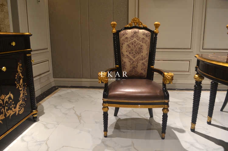 Home Goods Dining Chair French Dining Chair Armrest Leather Dining Chair TV-028A