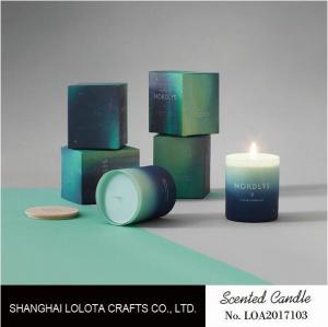  Gradient Color Soy Wax Handmade Jar Candles Aurora Sky Green Bottle Non Toxic Manufactures