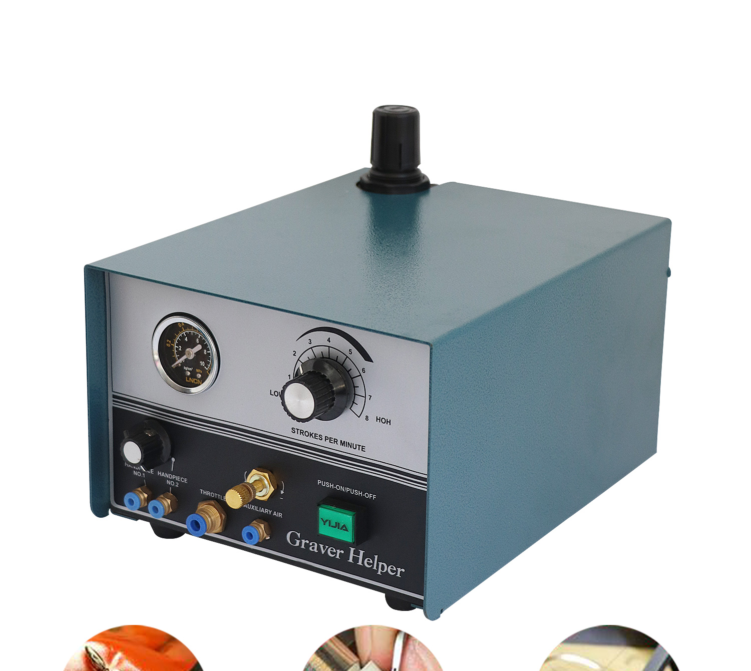 60W Pneumatic Engraver Machine 4000RPM Double Ended Impact Graver