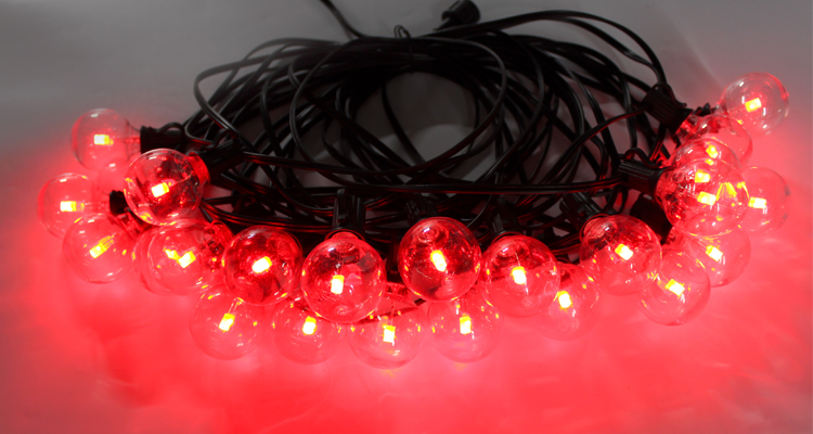 Color Changing Outdoor String Lights RGB LED String Lights G40 Globe Bulbs Dimmable Waterproof String Lights Remote Control