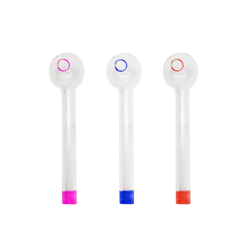 Round Head Clear Inhale Borosilicate Glass Smoke Tube