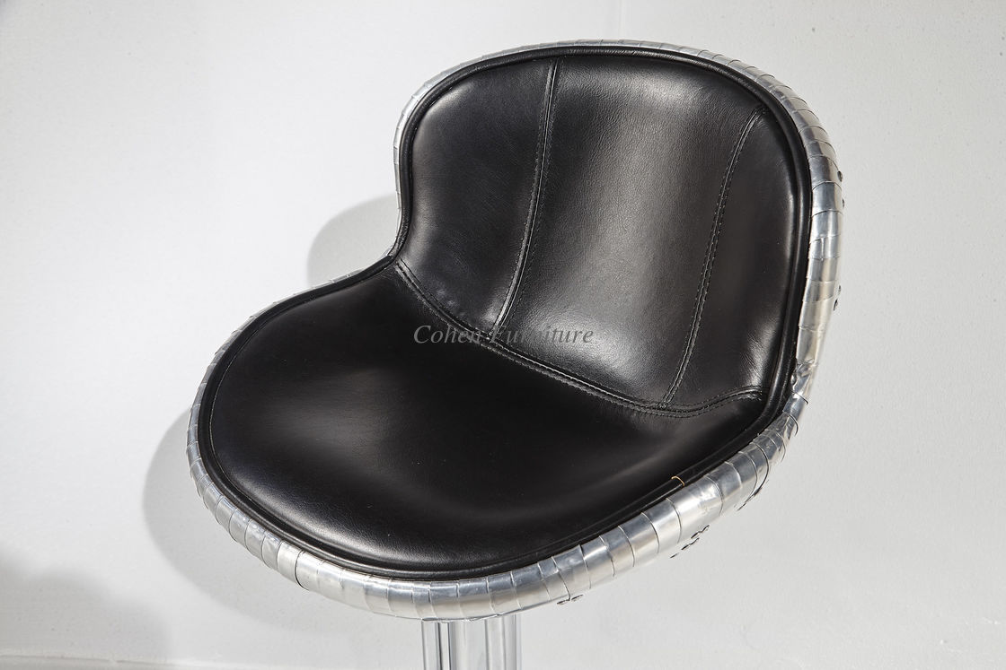 Aluminium Black Counter Height Stools / Chairs , Counter Height Swivel Stools With Backs