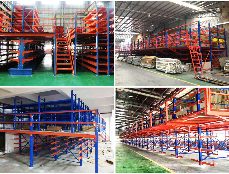 Mezzanine Rack Supported By Cantilever Rack Warehouse Storage Rack