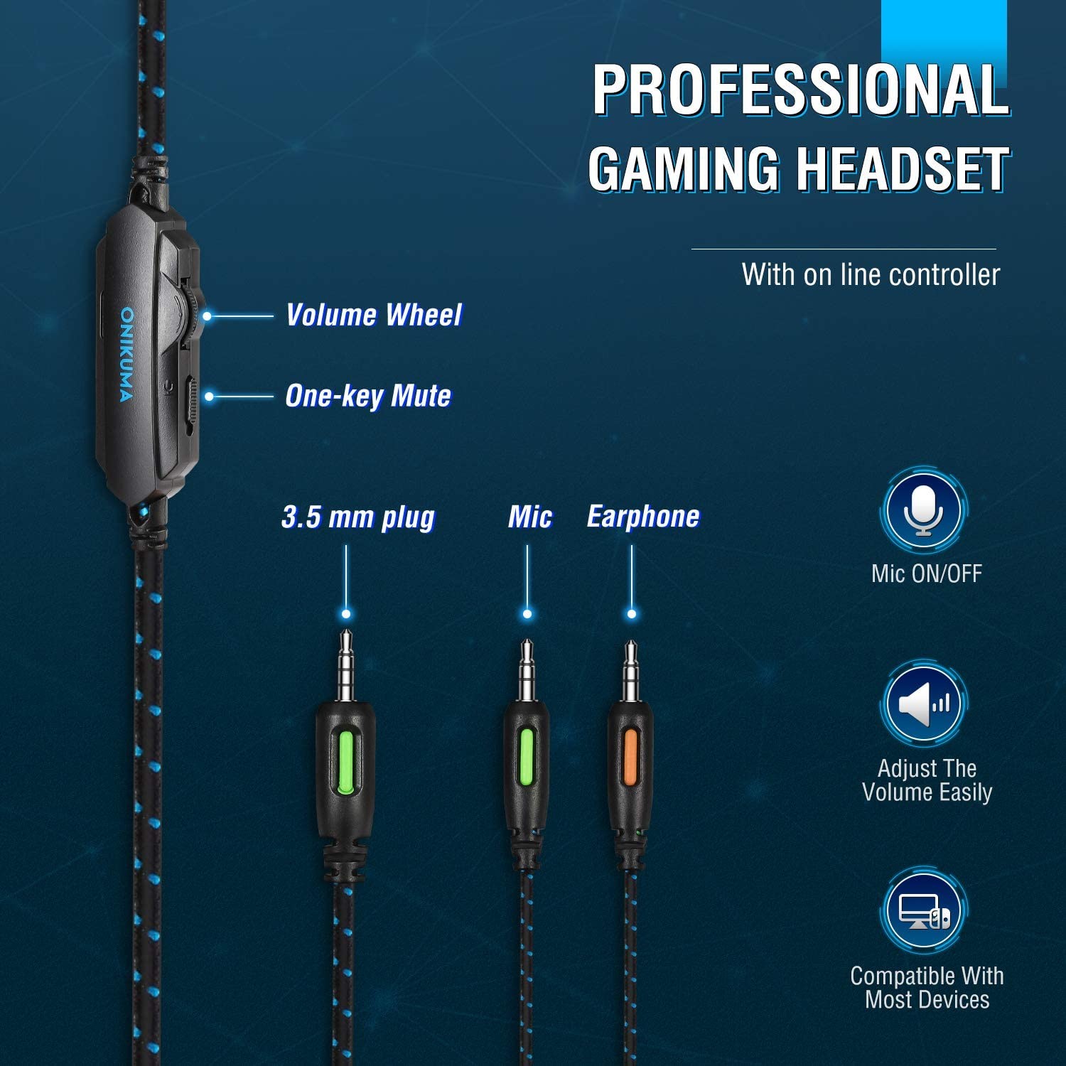100mA Wired 7.1 Gaming Headset