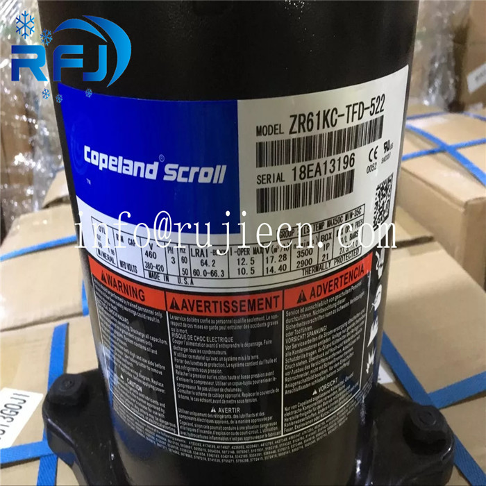 380V Low Temperature Refrigeration Compressors Zr61kc-Pfz-522 5.1HP 220V50Hz Zr