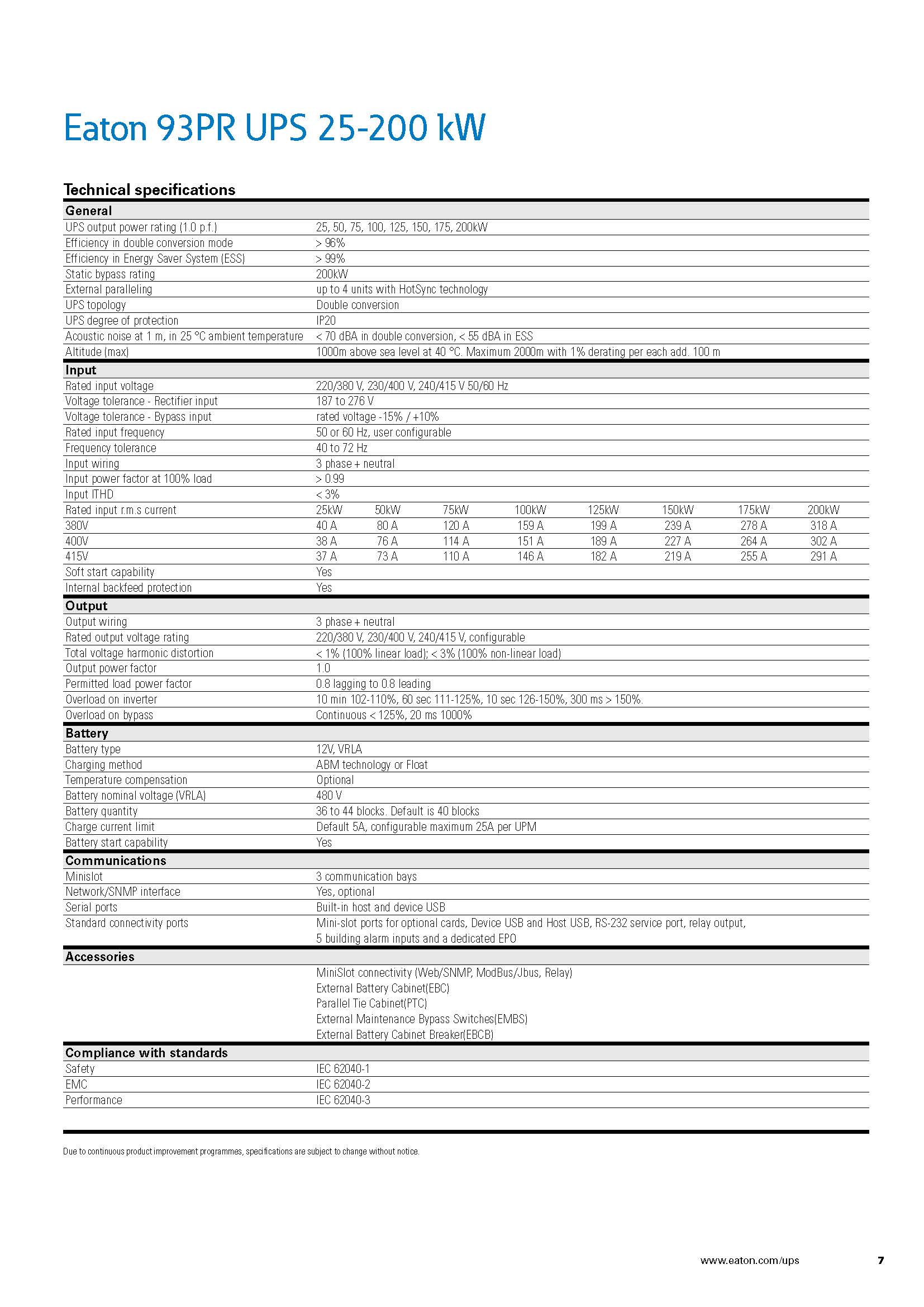 Eaton 93PR UPS 200KVA 200KW 400V THREE PHRASE ABM Modular Online UPS for Data Center