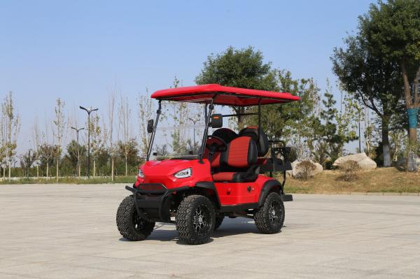 Retro Chinese Red 2+2-Seater Electric Golf Cart Lead-Acid Battery Lithium