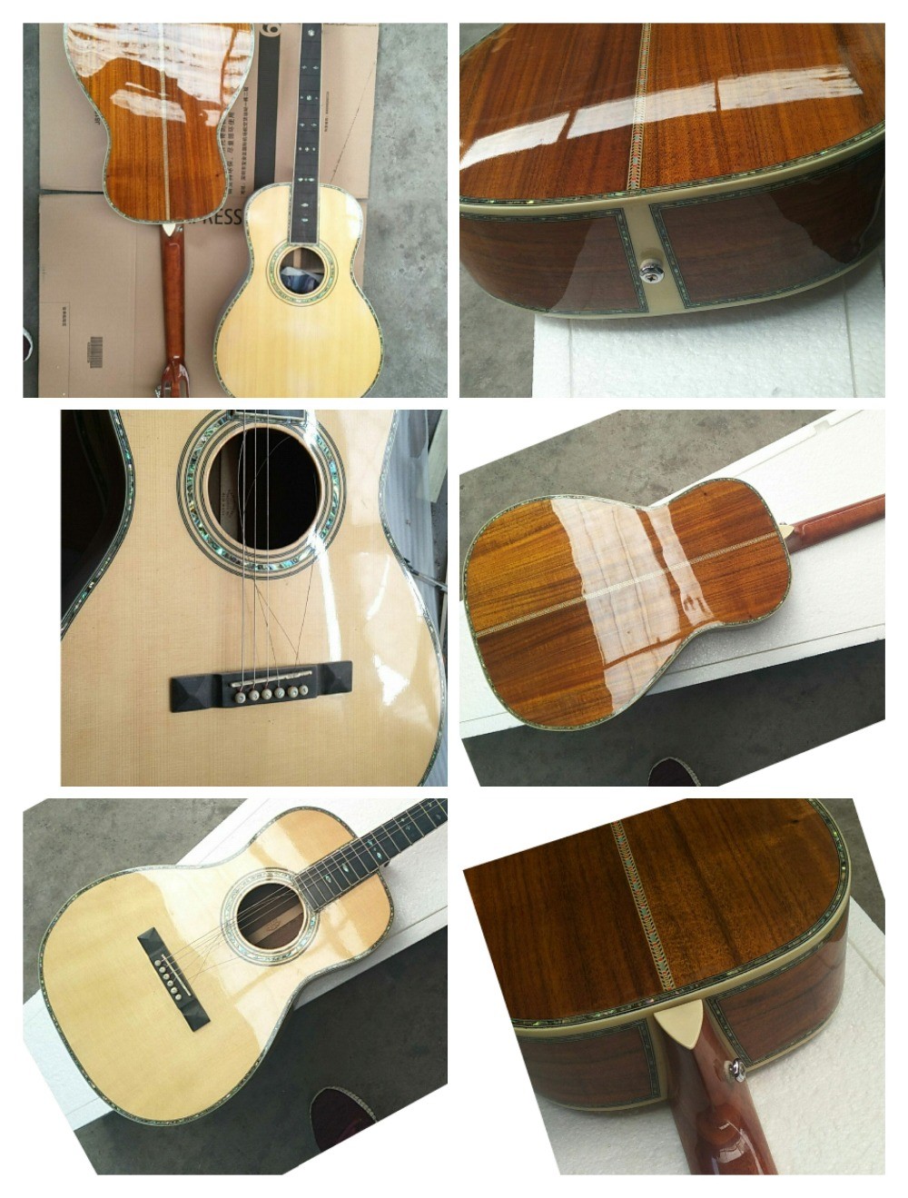 Customized acoustic guitar, 43 inch Jumbo guitar, Quilt Vine Viper red, Guitarra acustica