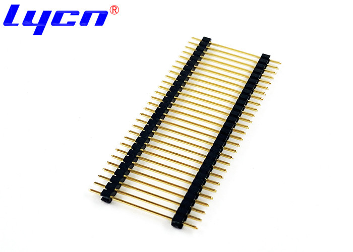 180 Degree Pin Header Connectors Black PA9T 2.0mm Pitch Dual Plastic Single Row