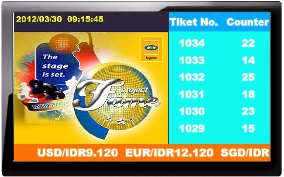 Queue System LCD main display with multimedia