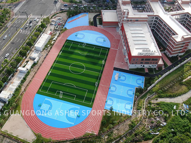 Sandwich Type Rubber Running Track Material , Shockproof Athletic Track Surfaces