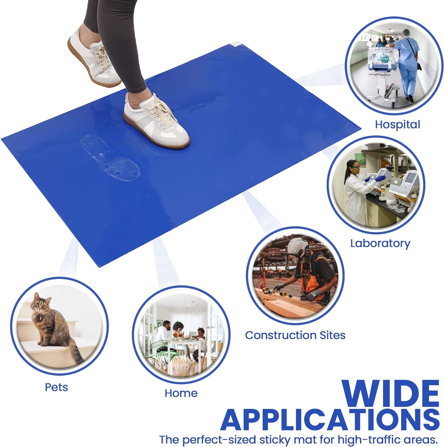 Sticky Mat Tacky Pads Adhesive 30 Sheets / Packs Blue Cleanroom Floor Mats Remove Dirt For Laboratory Hospital Shoes