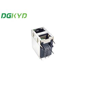 2 Port Gigabit Ethernet Modular Jack RJ45 Connector 2x1 Offset St / JK With LED