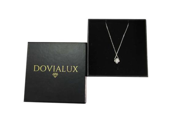 Black Jewelry Paper Gift Box Cardboard Necklace Packaging Lightweight With