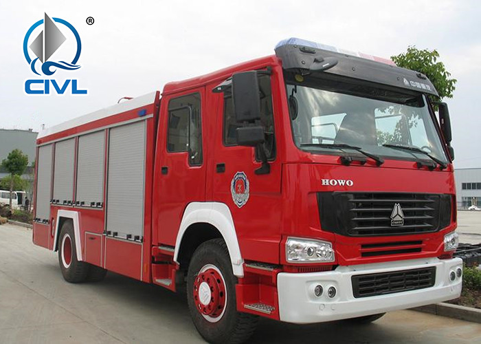 4x2 6m3 336HP EUROII Fire Fighting Trucks Foam Tank Water Cannons