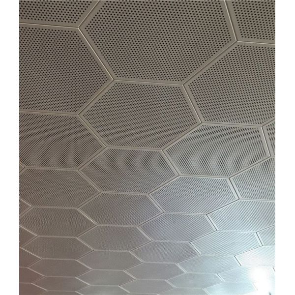 Quality Plain Hexagonal Sound Absorption Ceiling Panels Pre Painted 404mm for sale