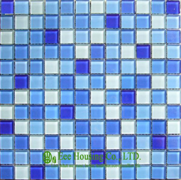 Mixed Color Glass Crystal Mosaic Tile for indoor &outdoor walls,Glass mosaic