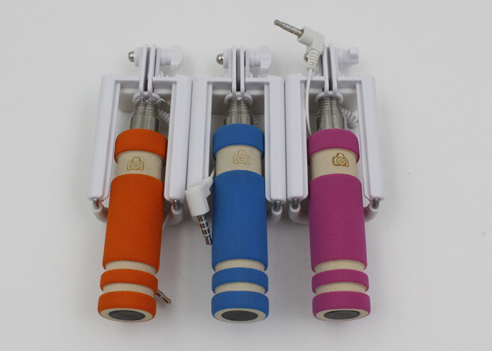 Stainless Steel + ABS + Foam Smartphone Selfie Stick With Logo Printing