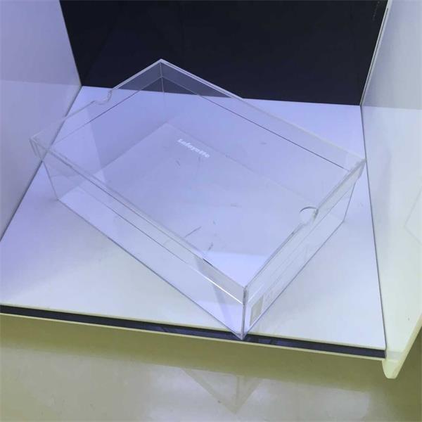 Custom transparent plexiglass shoe box with lid
