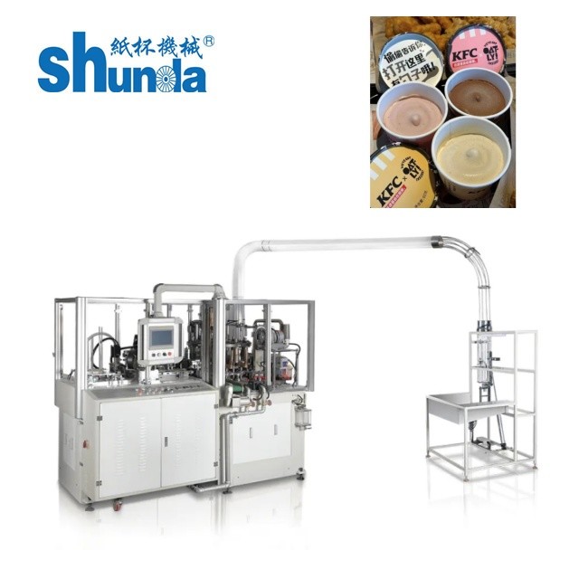High Speed Paper Cup Machine Mitsubishi PLC For Ice Cream Paper Cup