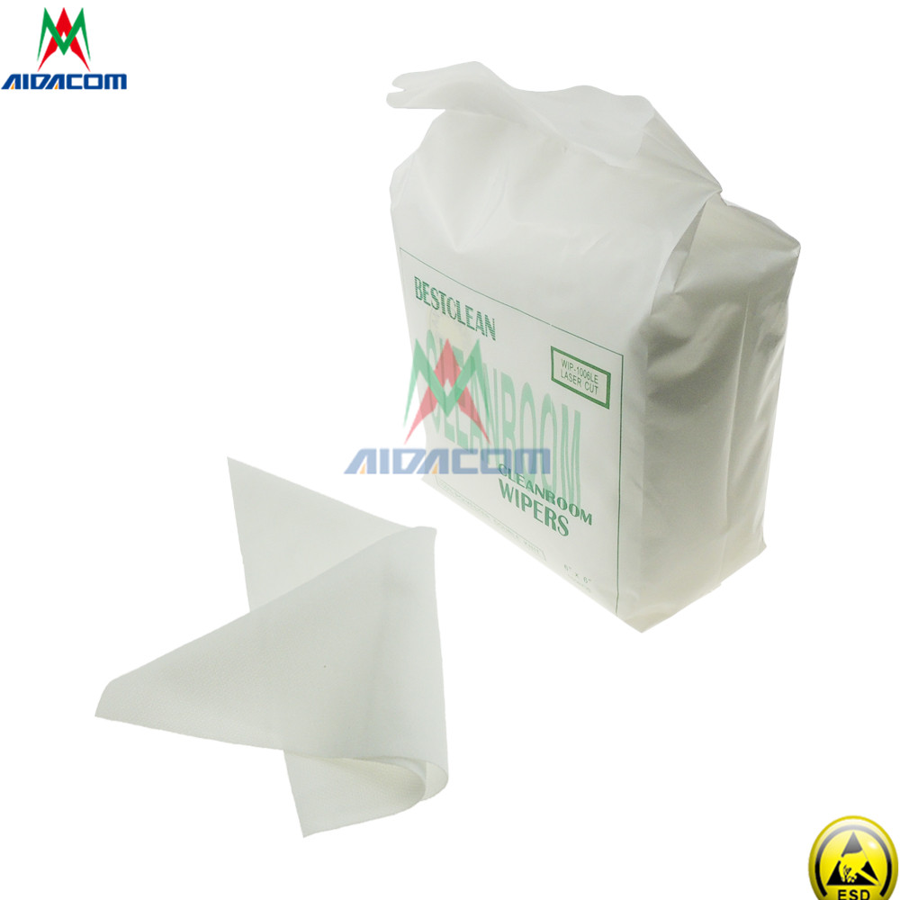 9x9" Polyester Cleanroom Microfiber Wiper 140gsm Non Woven