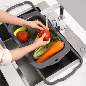 Silicone Collapsible Colander Strainer Over Sink Vegetable/Fruit Colanders