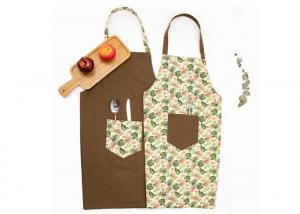 Couple Full Print Kitchen Cooking Apron , Colorful Cotton Kitchen Aprons With Pockets