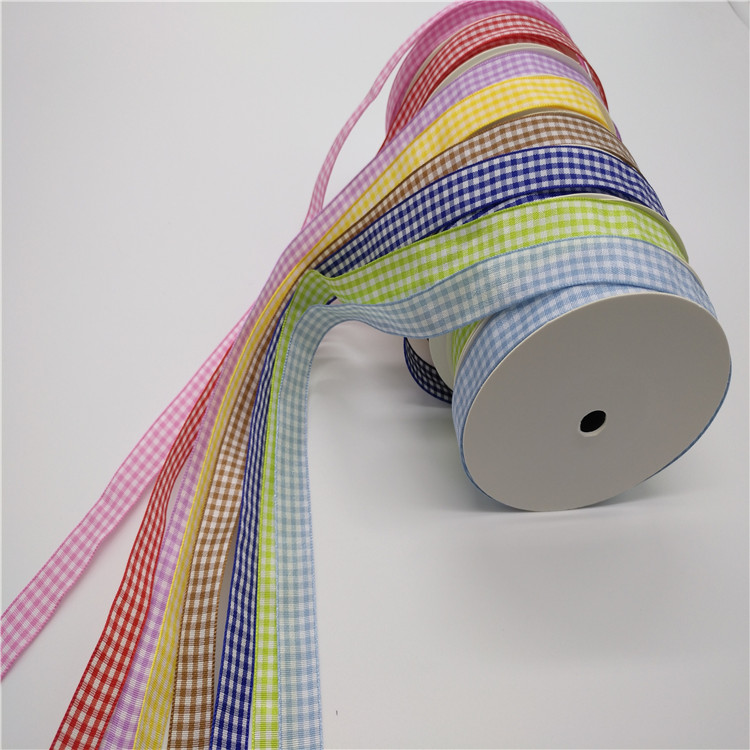 Gingham Smooth Decorative Wired Ribbon For Hair Bow 2 - 100MM Width