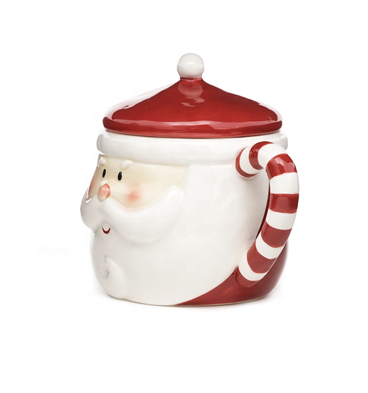 Christmas 3d Mug Santa Shaped Ceramic Santa Coffee Christmas Gift Hand Painting Santa Claus Mug Porcelain Mugs