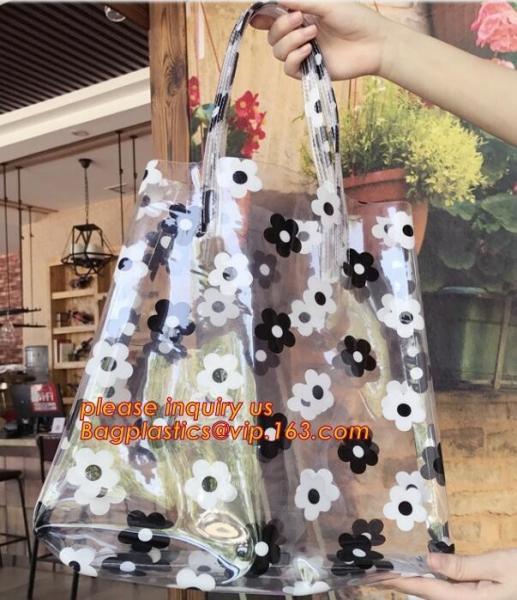 Transparent PVC Handle bag Shopping Bag, Promo PVC Plastic Shopping Handle Bag,