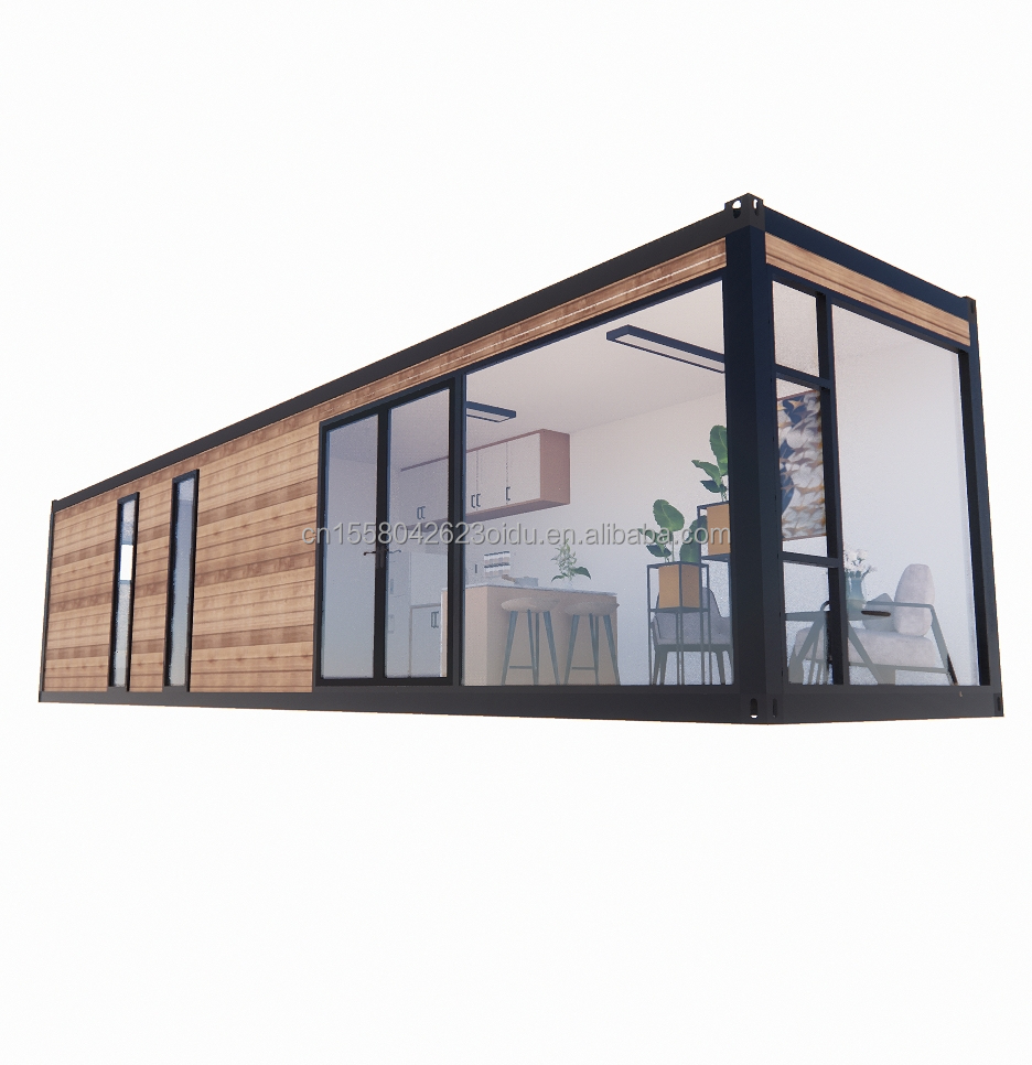 EU 40ft Prefabricated Living Room Container Room with Aluminum Alloy Windows and Galvanized Steel Square Tubes