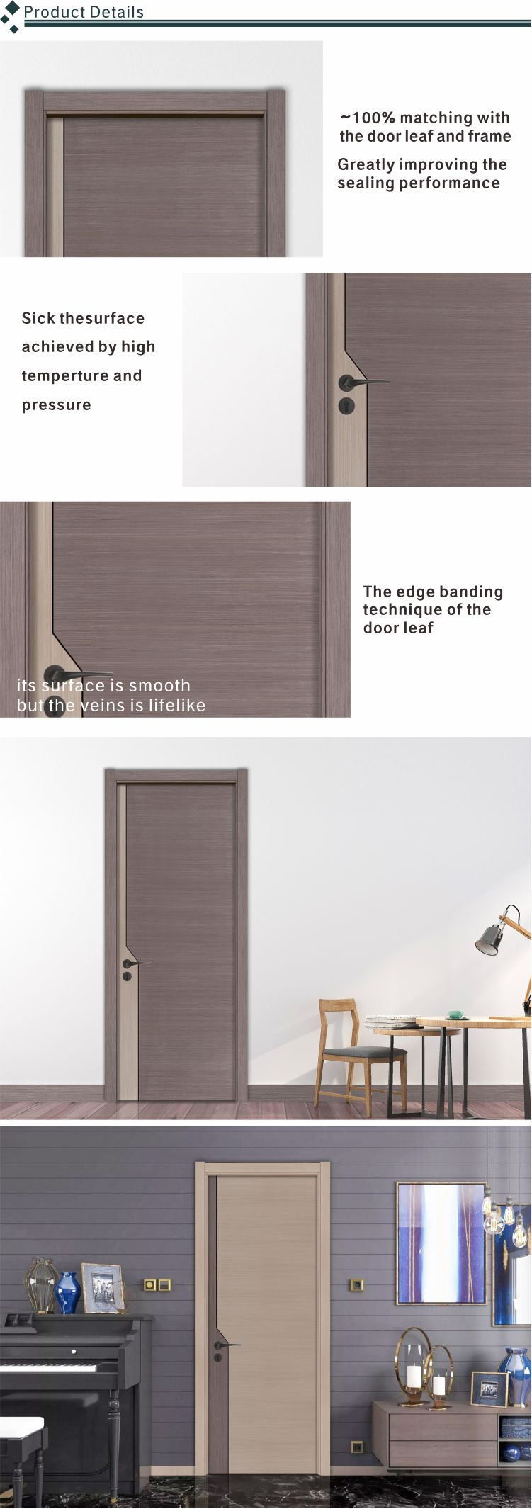 Chinese wood door manufacturer HDF engineer wood door pictures interior door design