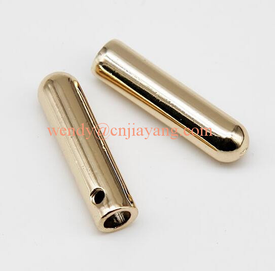 jiayang fashion customized logo U shape copper metal tips metal aglet draw cord end aglet for 3.0mm cord hoodies