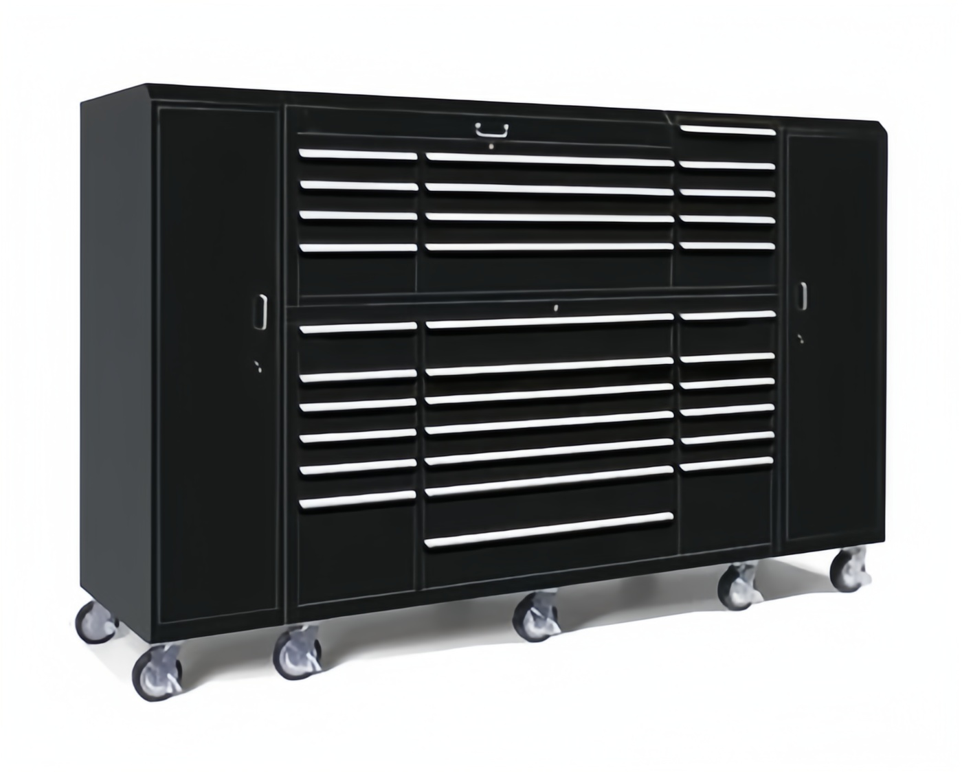 Professional Workshop Storage Solution Durable Black Tool Chest Cabinet Set with Tools