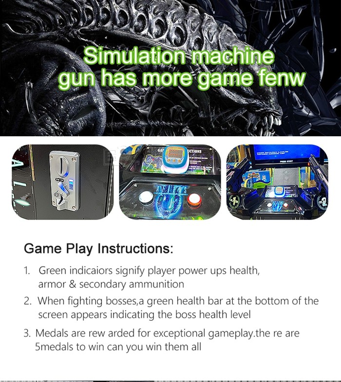 650W Shooting Arcade Machines 42" Aliens Extermination With Pedal Wooden Cabinet