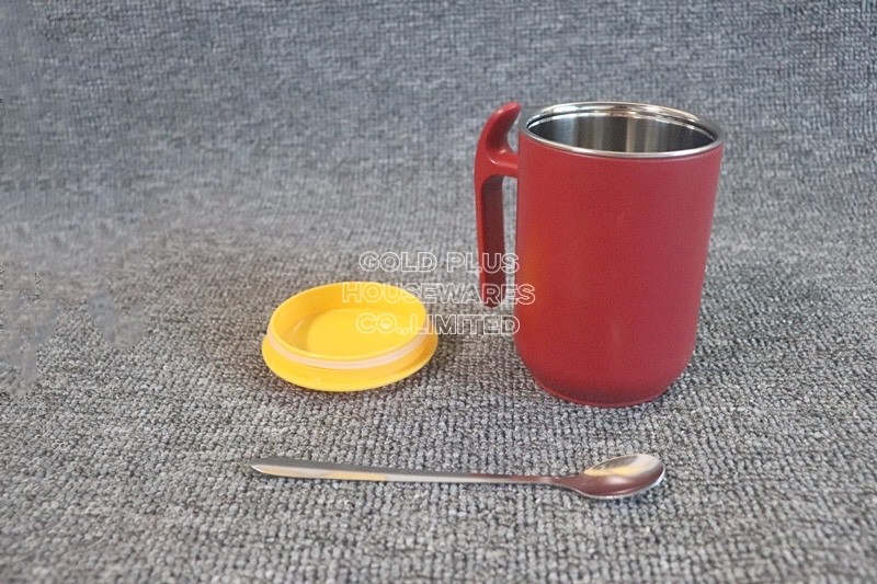 Silk Screen Printing Metal Steel Water Cup With Lid 304 Stainless Steel