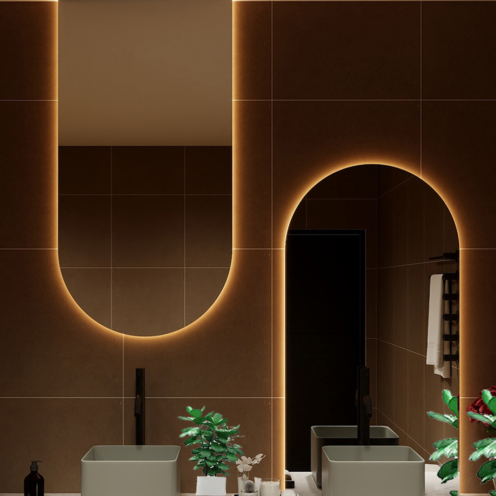 Full Size Unbreakable Glass Mirror for Top Fashion Ornate Safety in Hotel LED Mirror