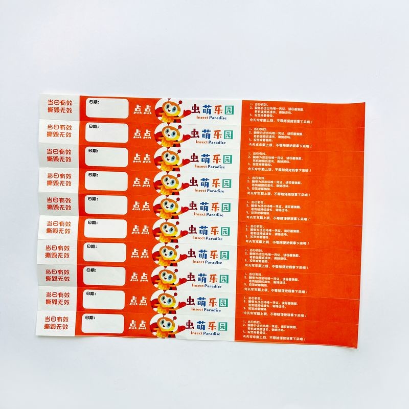 Full Color Printing Adjustable Dupont Paper Wristbands for Durable Performance