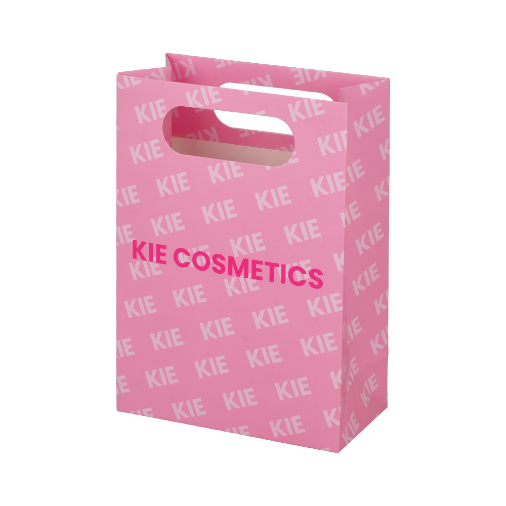 6 X 4 X 10 Inches White Kraft Paper Bags 230gsm With Eyelet Punching Handle
