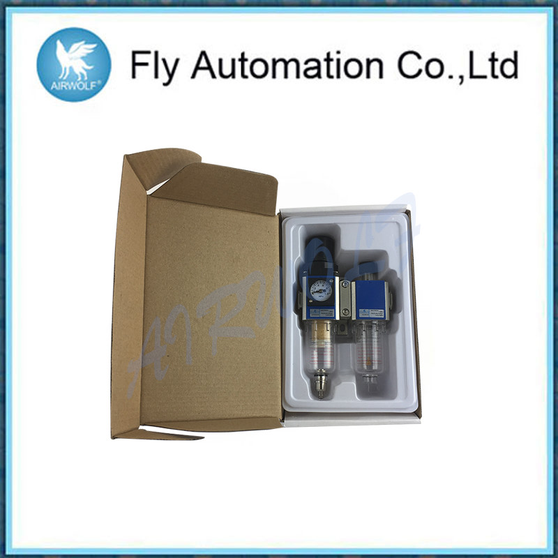 1 / 4" Automatic Black Air Preparation Units Aluminum Alloy Body Drain Type