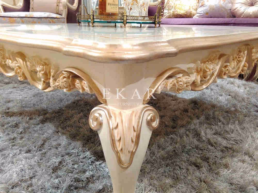 Luxury Antique Rectangle Coffee Table Hand Carved Wooden Coffee Table