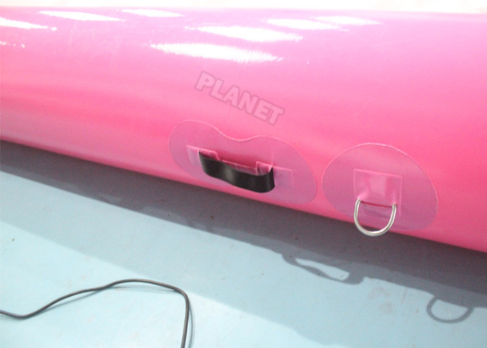 Pink 0.6mm PVC Tarpaulin Inflatable Sea Pool Fire Resistant With Net